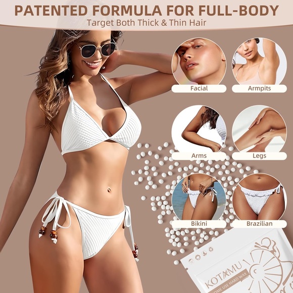 Waxing Beads Unscented Hard Wax Beads for Women& Men Full Body Thick &Thin Hair - Picture 2 of 12